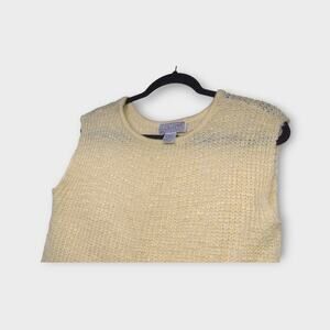 Vintage Womens Spice Of Life Yellow Knit Vest Size Large